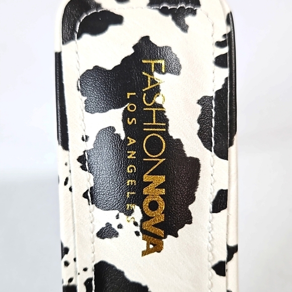 Fashion Nova Black & White Cow Print Heels Size 9 - Picture 3 of 7